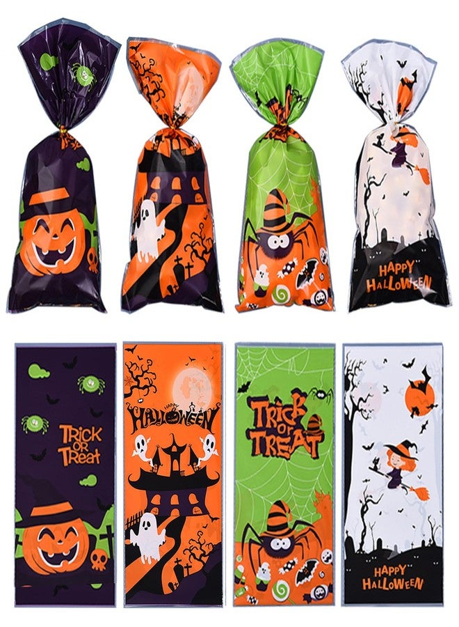 بيسماهير أكياس هدايا سيلوفان من BASEMMAHER للهالوين، 50 قطعة، أكياس حلوى، أكياس هدايا، أكياس بلاستيكية بنمط اليقطين والعنكبوت والشبح، أكياس هدايا لتزيين حفلات الهالوين. - Image 1